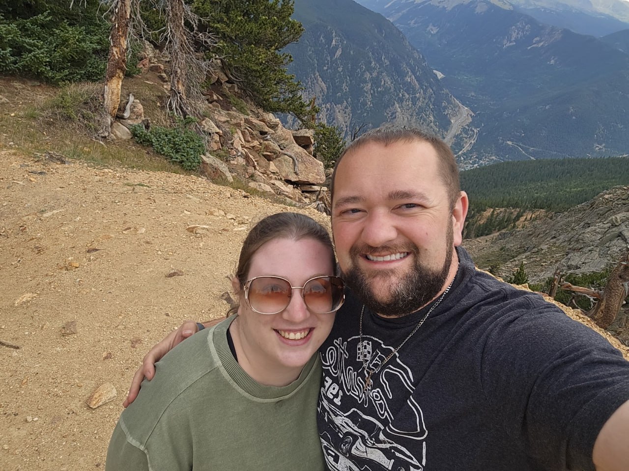 Matthew and Kellie together in the mountains